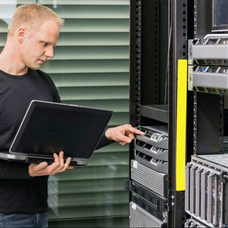It consultant working with servers